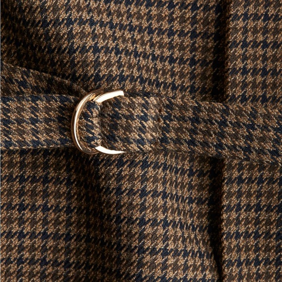 H&M Brown Houndstooth Belted Jacket - Picture 2 of 5